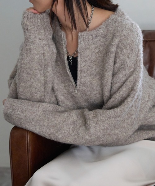 ジップアップニット（ニット/セーター）｜TRIANGLE PALETTE（トライアングルパレット）