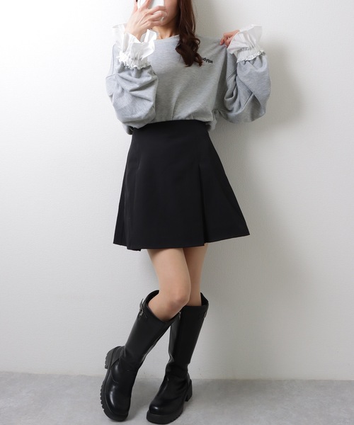 Lace Ladies（レースレディース）の「フリルカフス レトロ プルオーバー スウェット トップス（スウェット・レディース・グリーン/グレー・FREE）」の5枚目の写真