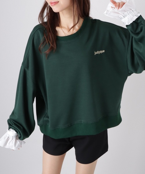 Lace Ladies（レースレディース）の「フリルカフス レトロ プルオーバー スウェット トップス（スウェット・レディース・グリーン/グレー・FREE）」の15枚目の写真