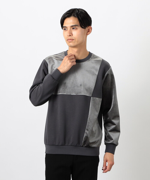 ベロアジャージ×ダンボールニット コンビデザインプルオーバー（Tシャツ/カットソー）｜COMME CA ISM（コムサイズム）