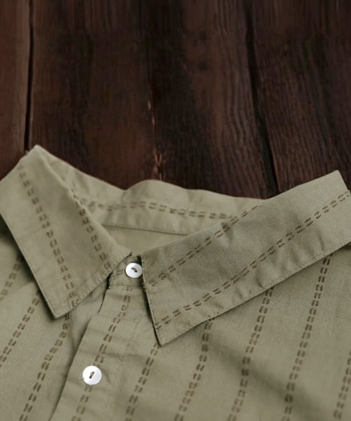 antiqua（アンティカ）の「インド綿ステッチシャツ（シャツ/ブラウス・レディース・カーキ/ブラック・ONESIZE）」の20枚目の写真