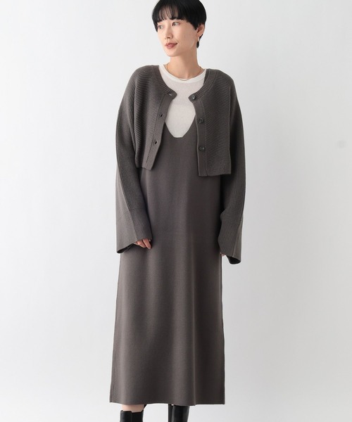 LEPSIM(レプシィム)の「2WAYショルダーカーデSETワンピース2 241924(ワンピース・レディース・アイボリー/ライトブルー/グレー/ブラック・FREE)」の1枚目の写真