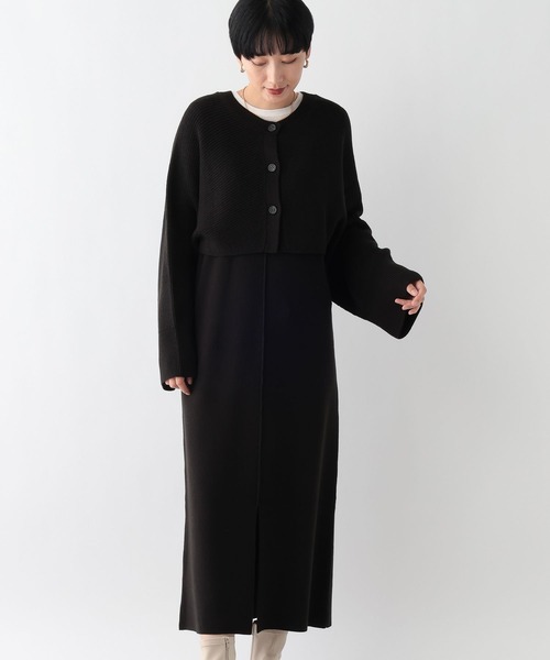 LEPSIM(レプシィム)の「2WAYショルダーカーデSETワンピース2 241924(ワンピース・レディース・アイボリー/ライトブルー/グレー/ブラック・FREE)」の3枚目の写真