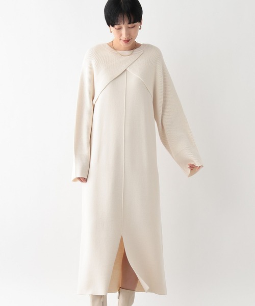 LEPSIM(レプシィム)の「2WAYショルダーカーデSETワンピース2 241924(ワンピース・レディース・アイボリー/ライトブルー/グレー/ブラック・FREE)」の5枚目の写真