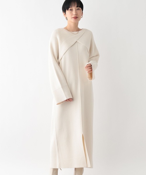 LEPSIM(レプシィム)の「2WAYショルダーカーデSETワンピース2 241924(ワンピース・レディース・アイボリー/ライトブルー/グレー/ブラック・FREE)」の7枚目の写真