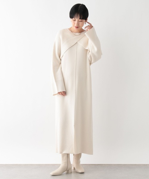 LEPSIM(レプシィム)の「2WAYショルダーカーデSETワンピース2 241924(ワンピース・レディース・アイボリー/ライトブルー/グレー/ブラック・FREE)」の9枚目の写真