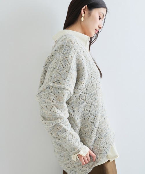 VIS（ビス）の「ミックスカラー深Vネックニット（ニット/セーター・レディース・グレー系その他/ブルー系その他4/ベージュ系その他・FREE）」の21枚目の写真