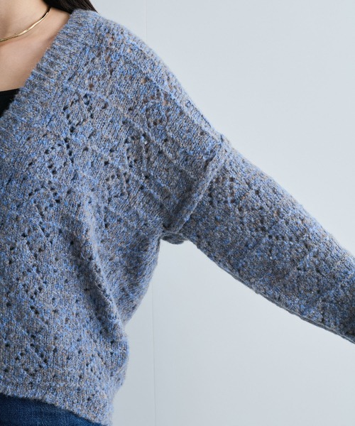 VIS（ビス）の「ミックスカラー深Vネックニット（ニット/セーター・レディース・グレー系その他/ブルー系その他4/ベージュ系その他・FREE）」の9枚目の写真