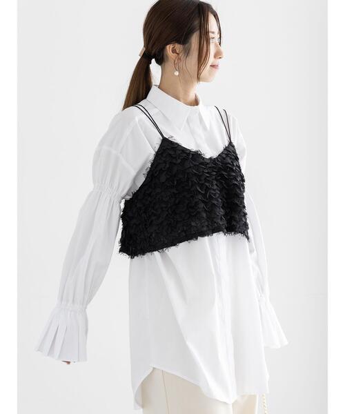 Te chichi（テチチ）の「プリーツフレアカフスロングシャツ（シャツ/ブラウス・レディース・サックスブルー/オフホワイト・F）」の10枚目の写真