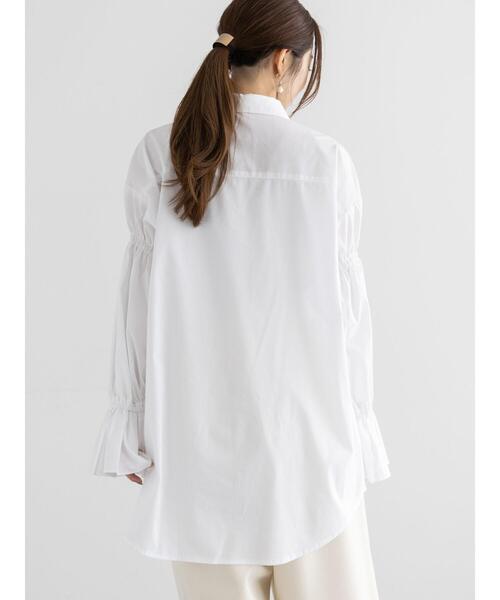 Te chichi（テチチ）の「プリーツフレアカフスロングシャツ（シャツ/ブラウス・レディース・サックスブルー/オフホワイト・F）」の11枚目の写真