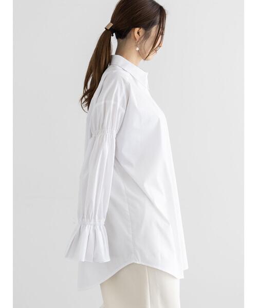 Te chichi（テチチ）の「プリーツフレアカフスロングシャツ（シャツ/ブラウス・レディース・サックスブルー/オフホワイト・F）」の12枚目の写真