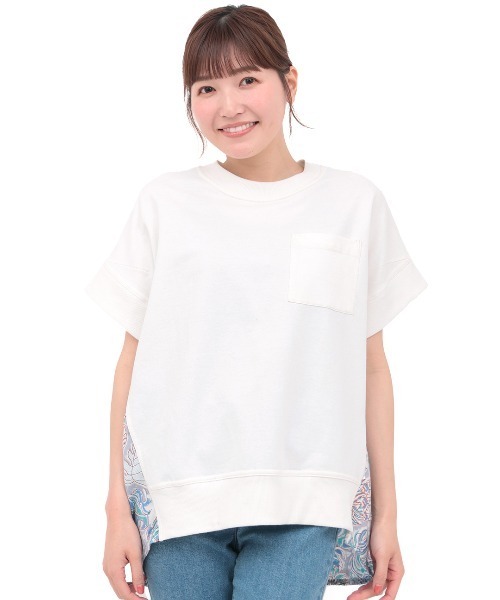 チチカカ(チチカカ)の「Rico エコフレンドリーダイ パインモンステラブロックプリントプルオーバー(Tシャツ/カットソー・レディース・ネイビー/オフホワイト・FREE)」の8枚目の写真