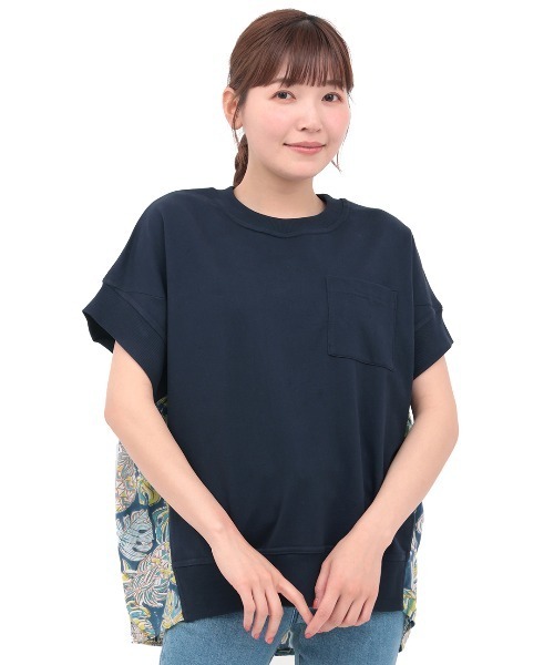 チチカカ(チチカカ)の「Rico エコフレンドリーダイ パインモンステラブロックプリントプルオーバー(Tシャツ/カットソー・レディース・ネイビー/オフホワイト・FREE)」の9枚目の写真