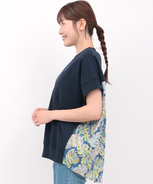 チチカカ(チチカカ)の「Rico エコフレンドリーダイ パインモンステラブロックプリントプルオーバー(Tシャツ/カットソー・レディース・ネイビー/オフホワイト・FREE)」の10枚目の写真
