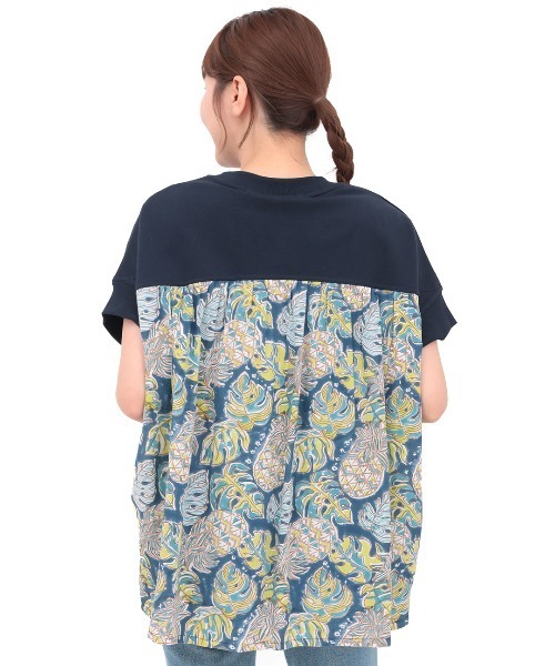 チチカカ(チチカカ)の「Rico エコフレンドリーダイ パインモンステラブロックプリントプルオーバー(Tシャツ/カットソー・レディース・ネイビー/オフホワイト・FREE)」の12枚目の写真