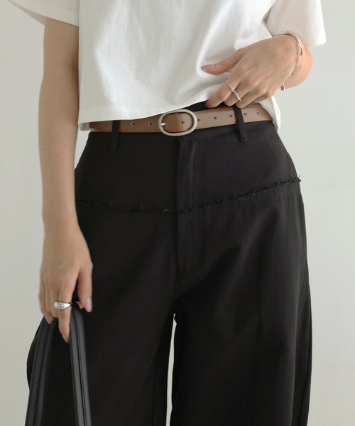 セール】チノワイド切替カーブパンツ（チノパンツ）｜Freesia by