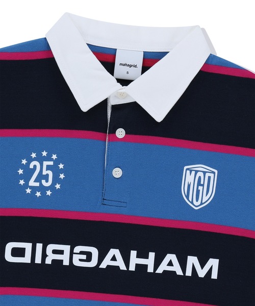 MAHAGRID(マハグリッド)の「『mahagrid/マハグリッド』 STRIPE RUGBY SHIRT/ボーダーラグビーシャツ(ポロシャツ・レディース・ブルー/アイボリー/グリーン・M/L)」の22枚目の写真