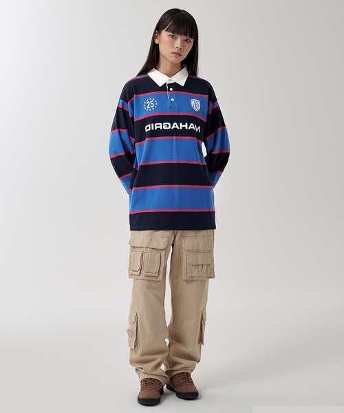 ブラウス シャツ 「mahagrid/マハグリッド」 DISORDER STRIPE ZIP UP S/S SHIRT ストライプ ジップアップ 半袖 mahagrid/マハグリッド』 DISORDER STRIPE ZIP UP S/S SHIRT