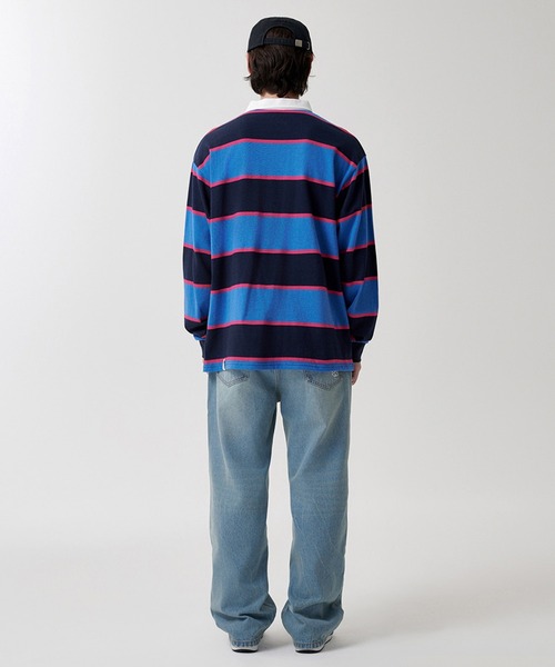 MAHAGRID(マハグリッド)の「『mahagrid/マハグリッド』 STRIPE RUGBY SHIRT/ボーダーラグビーシャツ(ポロシャツ・レディース・ブルー/アイボリー/グリーン・M/L)」の20枚目の写真