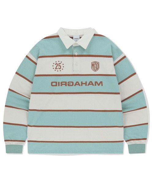 【mahagrid】25SS★ STRIPE RUGBY SHIRT STRIPE RUGBY SHIRT[BLUE] - MAHAGRID