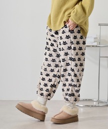 シルキーフリース 総柄 パンツ