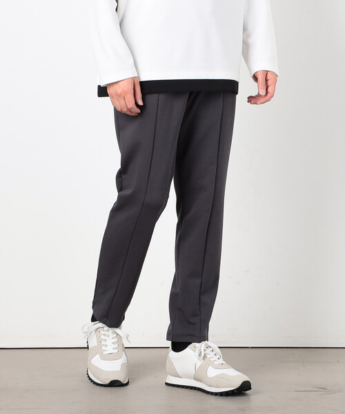 COMME CA ISM(コムサイズム)の「【セットアップ対応】綿混ダンボールニット パンツ(スラックス・メンズ・ブラック/チャコール・SMALL/MEDIUM/LARGE)」の2枚目の写真