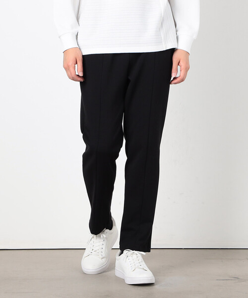 COMME CA ISM(コムサイズム)の「【セットアップ対応】綿混ダンボールニット パンツ(スラックス・メンズ・ブラック/チャコール・SMALL/MEDIUM/LARGE)」の1枚目の写真