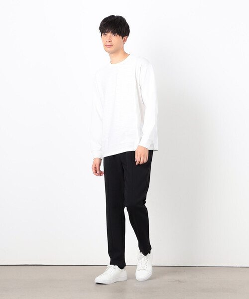 COMME CA ISM(コムサイズム)の「【セットアップ対応】綿混ダンボールニット パンツ(スラックス・メンズ・ブラック/チャコール・SMALL/MEDIUM/LARGE)」の13枚目の写真