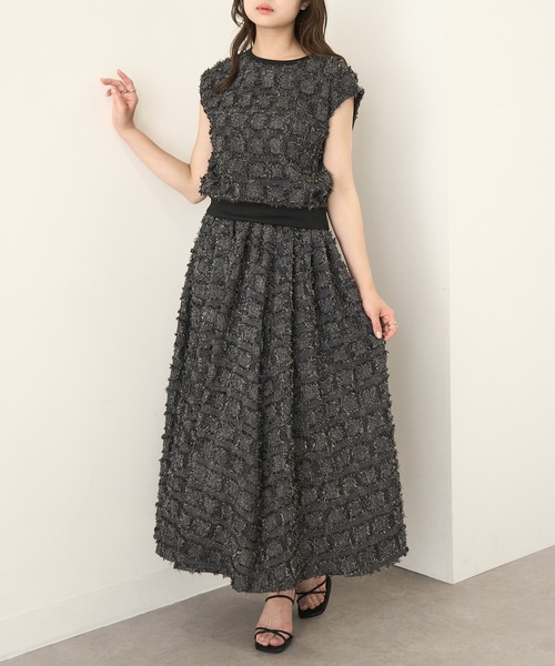 MAGASIN DE MODE Chou Chou(マガジンデモードシュシュ)の「【MAGASIN DE MODE Chou Chou】フリンジブロックチェックスカート trc※(スカート・レディース・ブラック/ベージュ/パープル・FREE)」の15枚目の写真