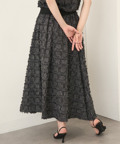 MAGASIN DE MODE Chou Chou(マガジンデモードシュシュ)の「【MAGASIN DE MODE Chou Chou】フリンジブロックチェックスカート trc※(スカート・レディース・ブラック/ベージュ/パープル・FREE)」の13枚目の写真
