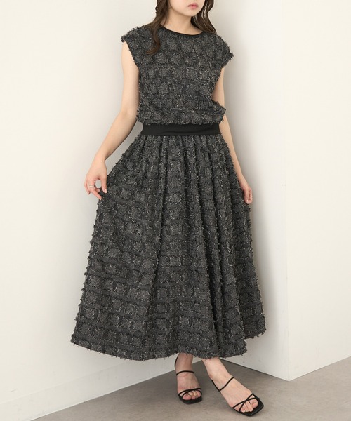 MAGASIN DE MODE Chou Chou(マガジンデモードシュシュ)の「【MAGASIN DE MODE Chou Chou】フリンジブロックチェックスカート trc※(スカート・レディース・ブラック/ベージュ/パープル・FREE)」の14枚目の写真