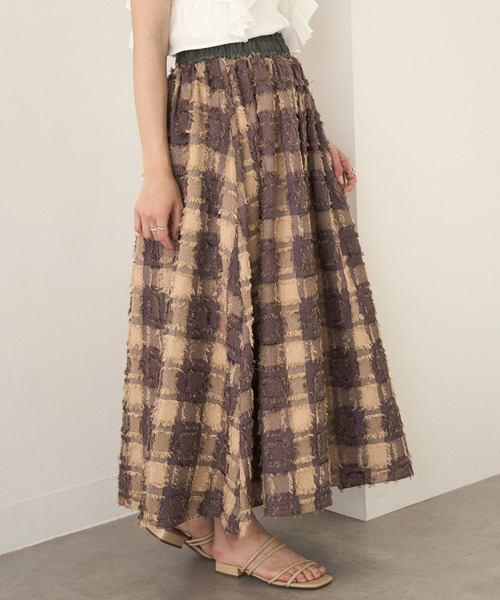 MAGASIN DE MODE Chou Chou(マガジンデモードシュシュ)の「【MAGASIN DE MODE Chou Chou】フリンジブロックチェックスカート trc※(スカート・レディース・ブラック/ベージュ/パープル・FREE)」の17枚目の写真