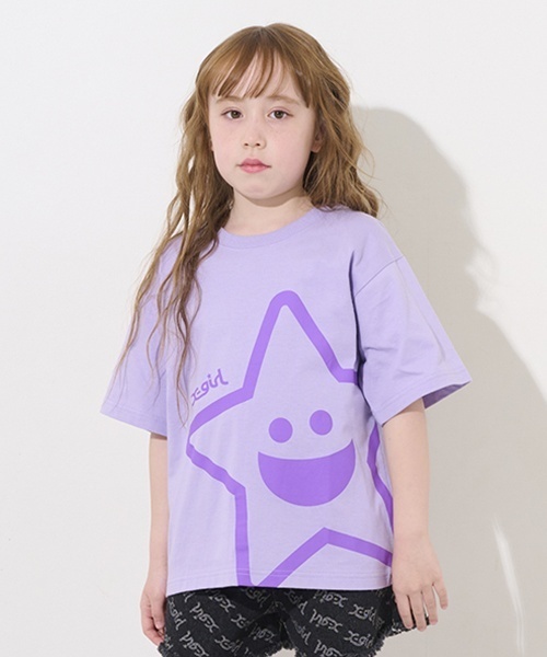 X-girl Stages(エックスガールステージス)の「ビッグキラッキー半袖Tシャツ(Tシャツ/カットソー・キッズ・ブラック/ラベンダー/グリーン/ホワイト・100cm/90cm/80cm/120cm/110cm/140cm/130cm)」の7枚目の写真