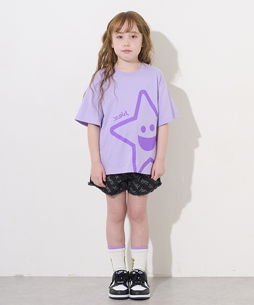 X-girl Stages(エックスガールステージス)の「ビッグキラッキー半袖Tシャツ(Tシャツ/カットソー・キッズ・ブラック/ラベンダー/グリーン/ホワイト・100cm/90cm/80cm/120cm/110cm/140cm/130cm)」の8枚目の写真