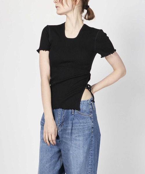 HAKUJI（ハクジ）の「HAKUJI RANDOM RIB BRA HS PO（Tシャツ/カットソー・レディース・オフホワイト/ブラック・FREE）」の2枚目の写真