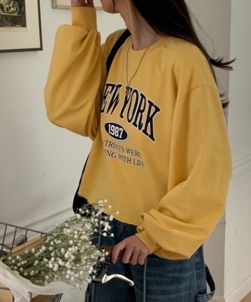 ROOPTOKYO(ループトウキョウ)の「NEW YORK Logo Print Sweatshirt / NEW YORKロゴプリント スウェット(スウェット・レディース・グレー/ライトグレー/イエロー・FREE)」の12枚目の写真
