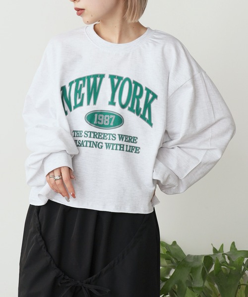 ROOPTOKYO(ループトウキョウ)の「NEW YORK Logo Print Sweatshirt / NEW YORKロゴプリント スウェット(スウェット・レディース・グレー/ライトグレー/イエロー・FREE)」の15枚目の写真