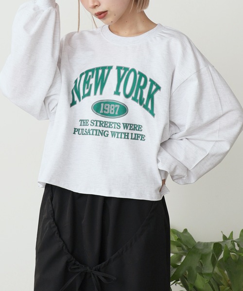 ROOPTOKYO(ループトウキョウ)の「NEW YORK Logo Print Sweatshirt / NEW YORKロゴプリント スウェット(スウェット・レディース・グレー/ライトグレー/イエロー・FREE)」の16枚目の写真