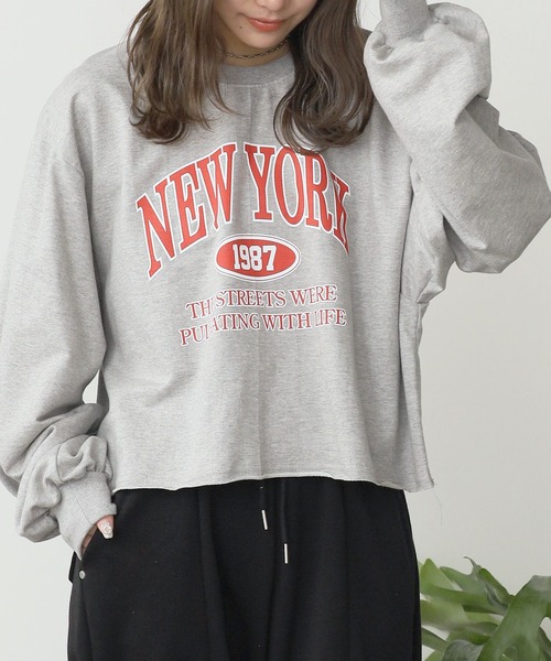 ROOPTOKYO(ループトウキョウ)の「NEW YORK Logo Print Sweatshirt / NEW YORKロゴプリント スウェット(スウェット・レディース・グレー/ライトグレー/イエロー・FREE)」の21枚目の写真