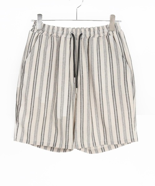 CAMBIO(カンビオ)の「mp13261-Linen Stripe Short Pants ショートパンツ(その他パンツ・メンズ・ブラック/ホワイト・S/M/L)」の18枚目の写真