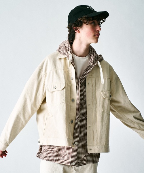 417 EDIFICE（フォーワンセブンエディフィス）の「【ZOZO限定】デニムオーバージャケット（デニムジャケット・メンズ・キナリ/ネイビー/ブラック/ワンウォッシュ・XL/L/M/S）」の16枚目の写真