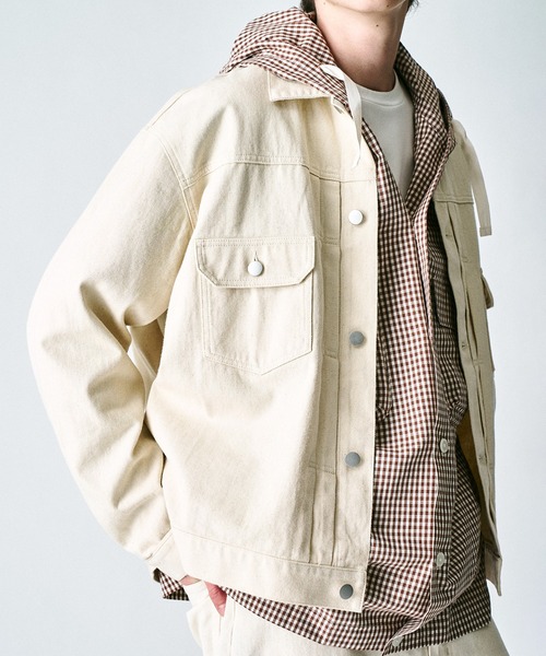 417 EDIFICE（フォーワンセブンエディフィス）の「【ZOZO限定】デニムオーバージャケット（デニムジャケット・メンズ・キナリ/ネイビー/ブラック/ワンウォッシュ・XL/L/M/S）」の20枚目の写真