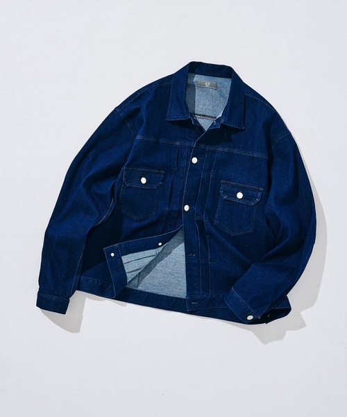 417 EDIFICE（フォーワンセブンエディフィス）の「【ZOZO限定】デニムオーバージャケット（デニムジャケット・メンズ・キナリ/ネイビー/ブラック/ワンウォッシュ・XL/L/M/S）」の10枚目の写真