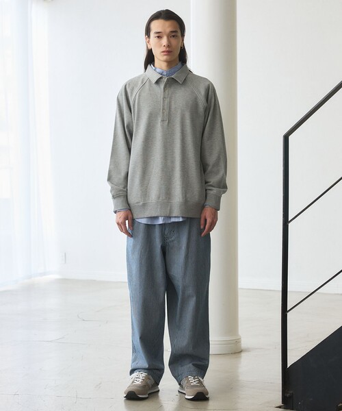 J.PRESS YORK STREET(ジェイプレスヨークストリート)の「【UNISEX】ラガータイプラグラン 裏毛トレーナー(ポロシャツ・メンズ・ピンク系/ホワイト系/ライトグレー系/ネイビー系/イエロー系・LARGE/MEDIUM/SMALL)」の14枚目の写真