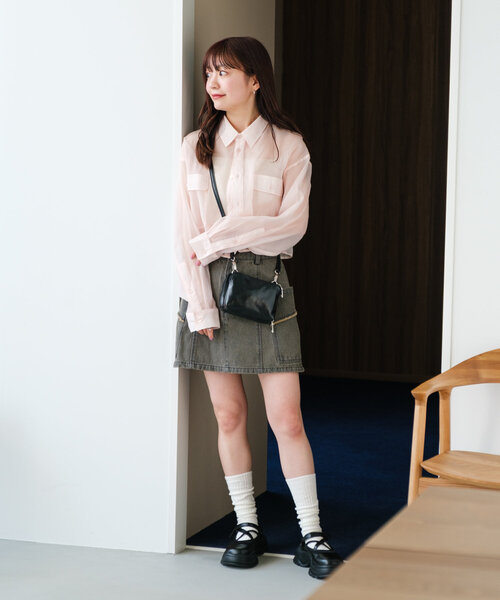 Kastane（カスタネ）の「【S.Lサイズ】オーガンジークレープシャツ（シャツ/ブラウス・レディース・ミント/アイボリー/ピンク・SMALL/LARGE）」の19枚目の写真