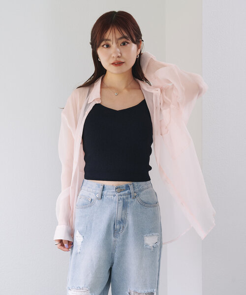 Kastane（カスタネ）の「【S.Lサイズ】オーガンジークレープシャツ（シャツ/ブラウス・レディース・ミント/アイボリー/ピンク・SMALL/LARGE）」の22枚目の写真