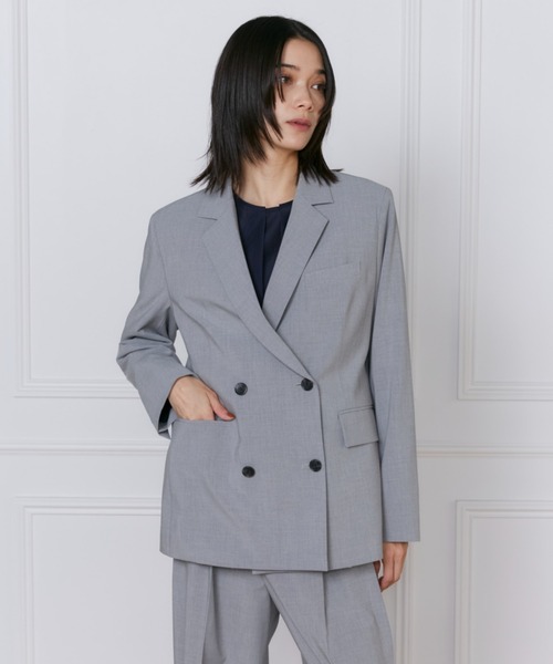 INED（イネド）の「TRストレッチダブルブレストジャケット【セットアップ対応】（テーラードジャケット・レディース・ネイビー/グレー・9号/11号）」の8枚目の写真