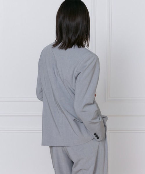 INED（イネド）の「TRストレッチダブルブレストジャケット【セットアップ対応】（テーラードジャケット・レディース・ネイビー/グレー・9号/11号）」の9枚目の写真
