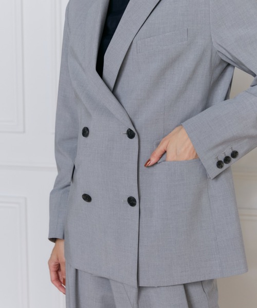 INED（イネド）の「TRストレッチダブルブレストジャケット【セットアップ対応】（テーラードジャケット・レディース・ネイビー/グレー・9号/11号）」の11枚目の写真
