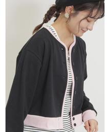 Samansa Mos2 | ◎配色スウェットカーディガン(カーディガン/ボレロ)